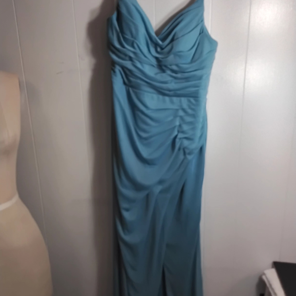 Azazie Teal Maxi Dress